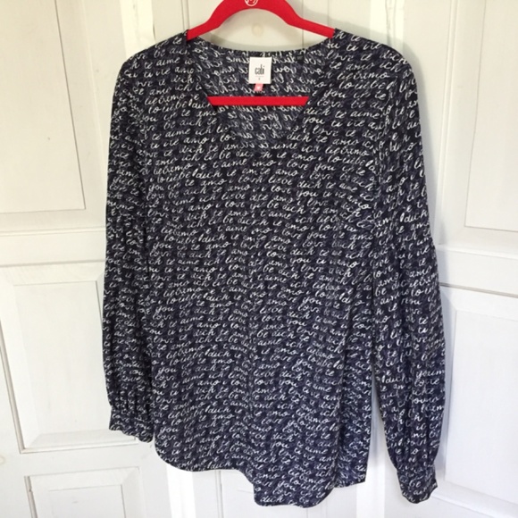 CAbi Black and White Script Tunic - Picture 7 of 15